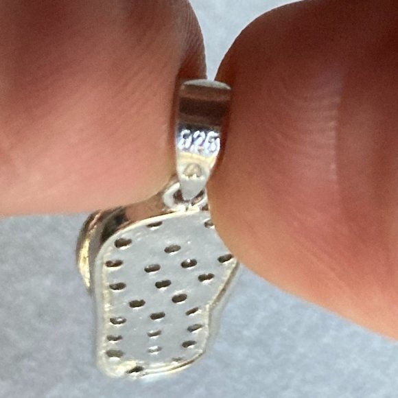 Pendant Charm Flip Flop Thong Sandal Sterling Silver 925 Austrian Crystals - Picture 9 of 12